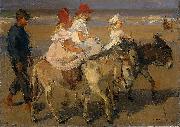 Isaac Israels Donkey Riding on the Beach USA oil painting artist